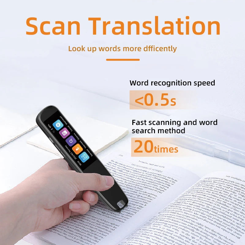 Multilingual Dictionary Pen Scanner Online Voice Translate Device with IPS Display Supports 60 Languages Text OCR Scanning