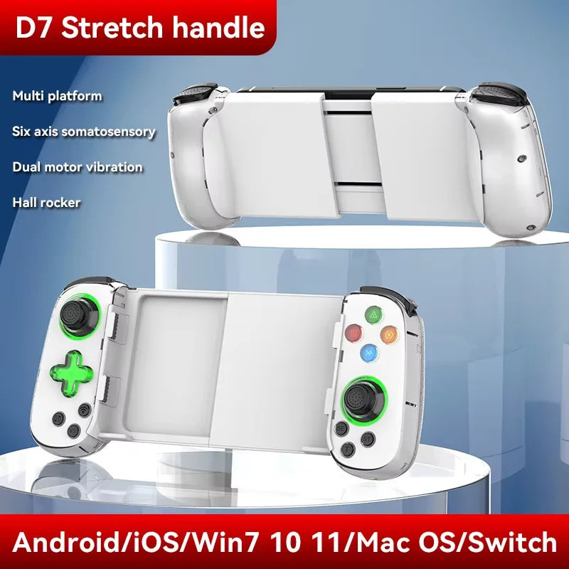 New LED D7 Six Axis BT Portable Gamepad Toystick Wireless Game Controller for Iphone Android PC Win7