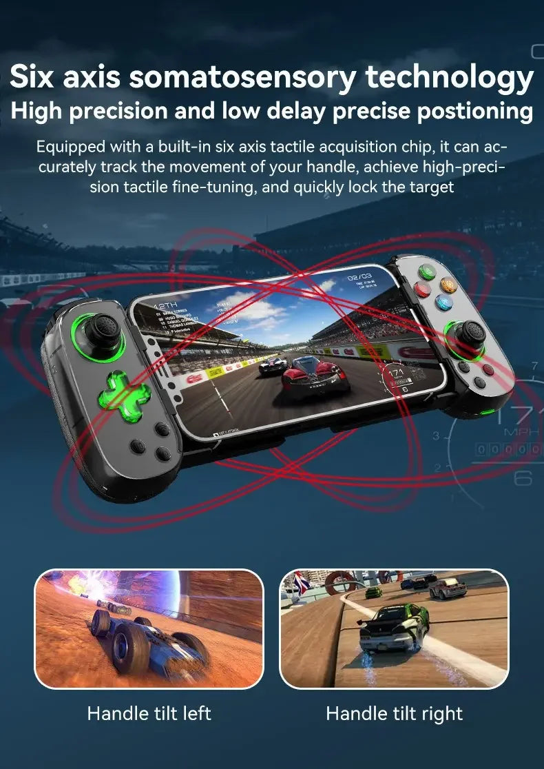 New LED D7 Six Axis BT Portable Gamepad Toystick Wireless Game Controller for Iphone Android PC Win7