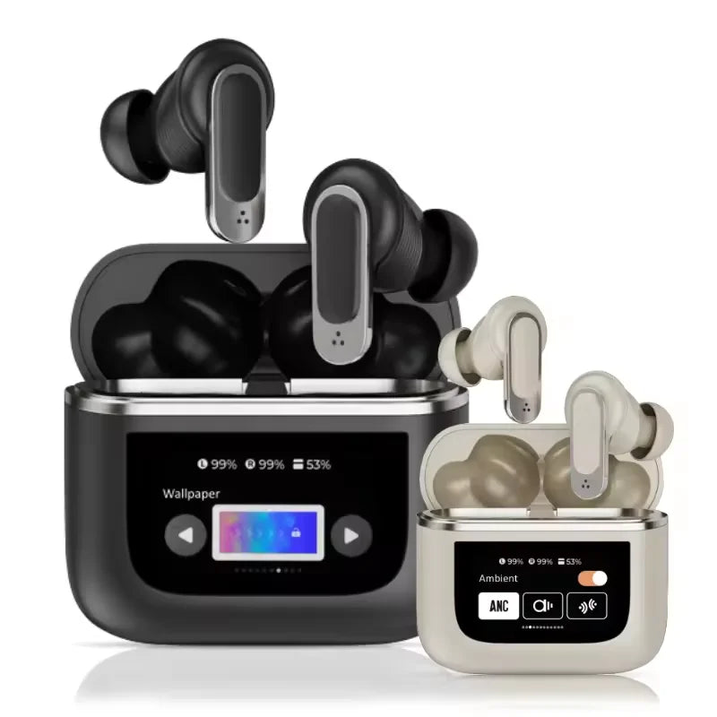 Original V8 Tour Pro Tws Earbuds Lcd Touch Screen ANC ENC Noise Cancellation in Ear Wireless Earphone BT 5.3 Headphone