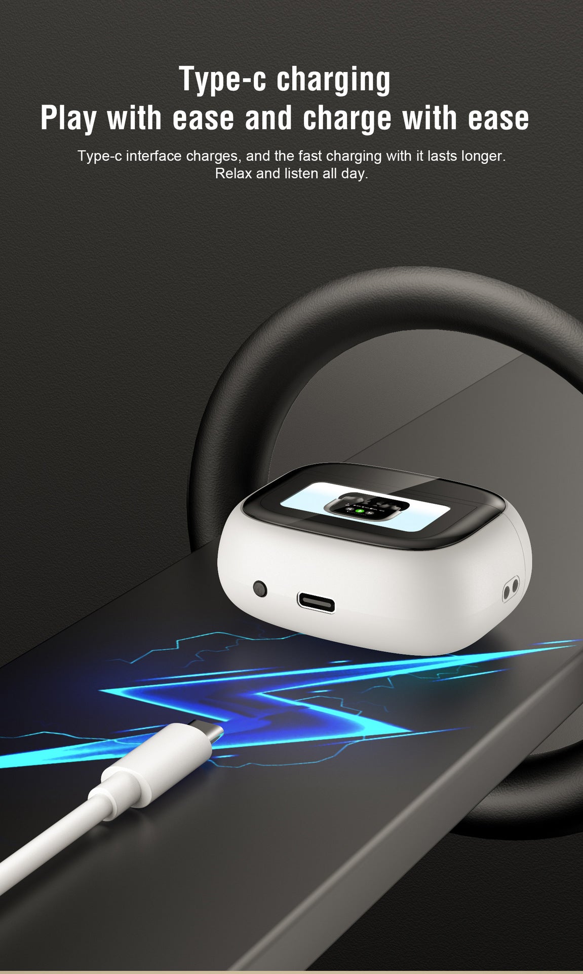 V11 Touch Screen Headphones ANC Bluetooth5.4 Noise Cancelling Earphones HiFi Stereo Wireless In-Ear ENC Earbuds With Mic