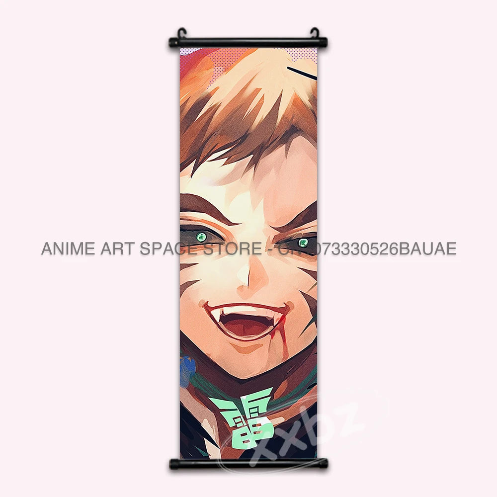 Demon Slayer Hanging Painting Anime Poster Wall Art Gift Kamado Tanjirou Canvas Scroll Picture Print Home Decor Kawaii Kids Room