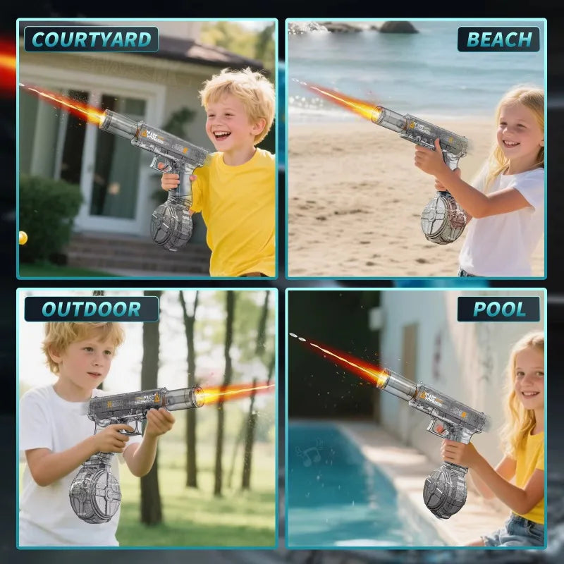 Children Electric Water Guns Toys Summer Outdoor Beach Pool Games Portable High Powered Automatic Led Water Pistol Kids Toy Gift