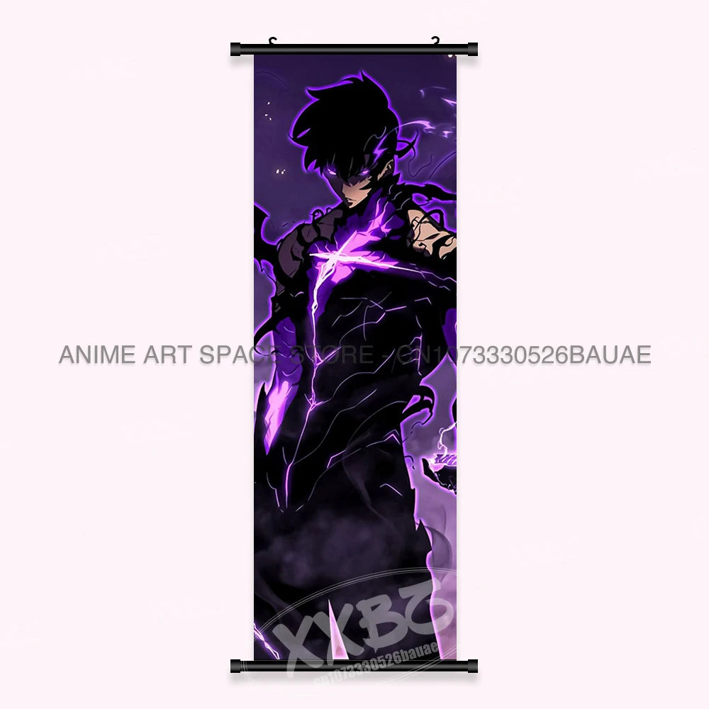 Hot Anime Solo Leveling Wall Artwork Canvas Scrolls Pictures Hanging Painting Print Poster Seong Jin Woo Home Decoration Mural