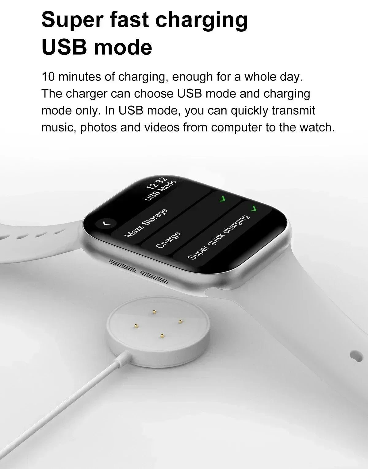 Smart Watch 4G Music Video Bluetooth Call Waterproof for Android iOS with TWS Earphones 1.96' AMOLED HD Touch Screen