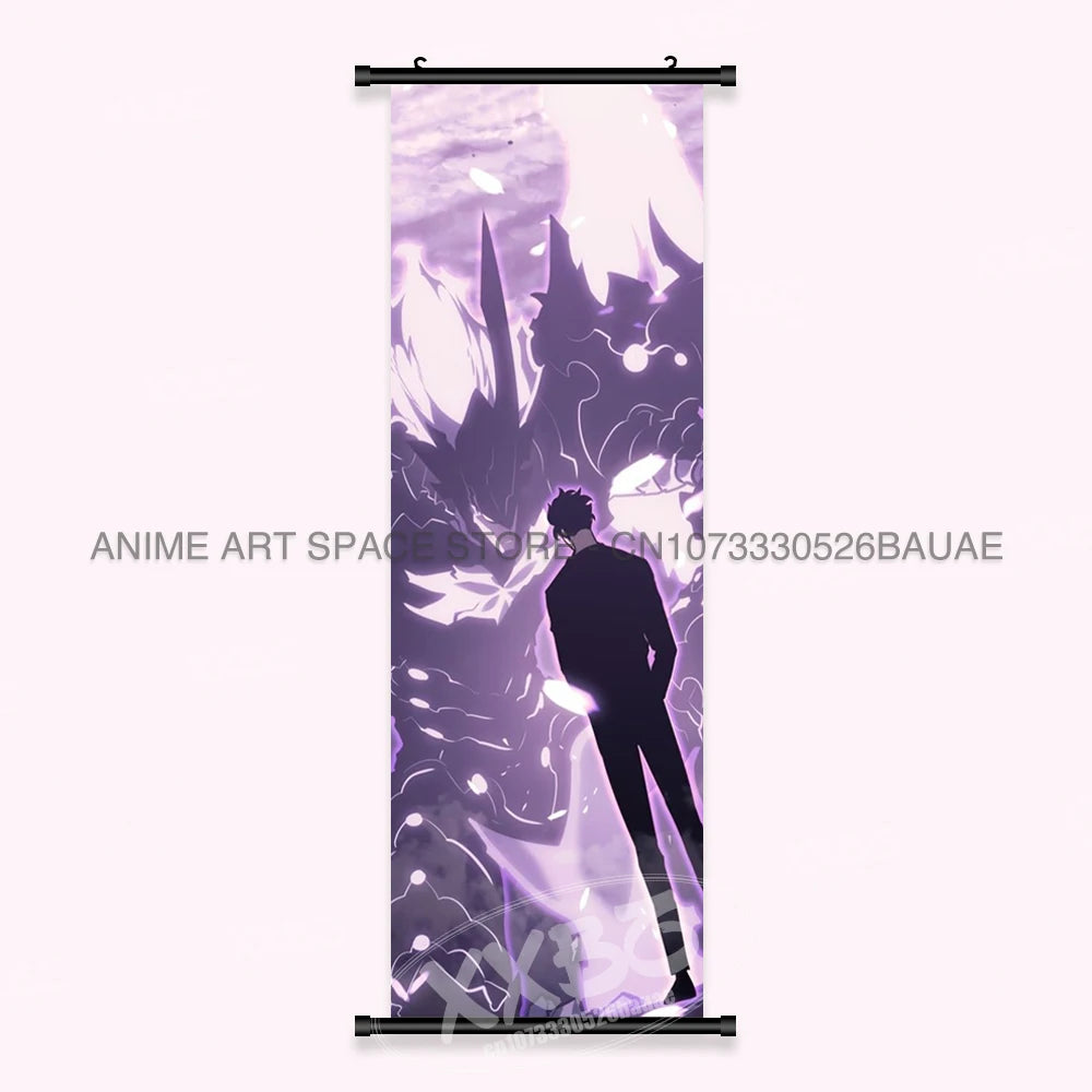 Hot Anime Solo Leveling Wall Artwork Canvas Scrolls Pictures Hanging Painting Print Poster Seong Jin Woo Home Decoration Mural