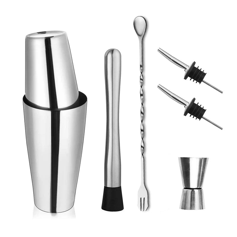 Cocktail Shaker Set Stainless Steel Bartender Kit Cocktail Mixer Wine Martini Boston Shaker Party Bar Tools