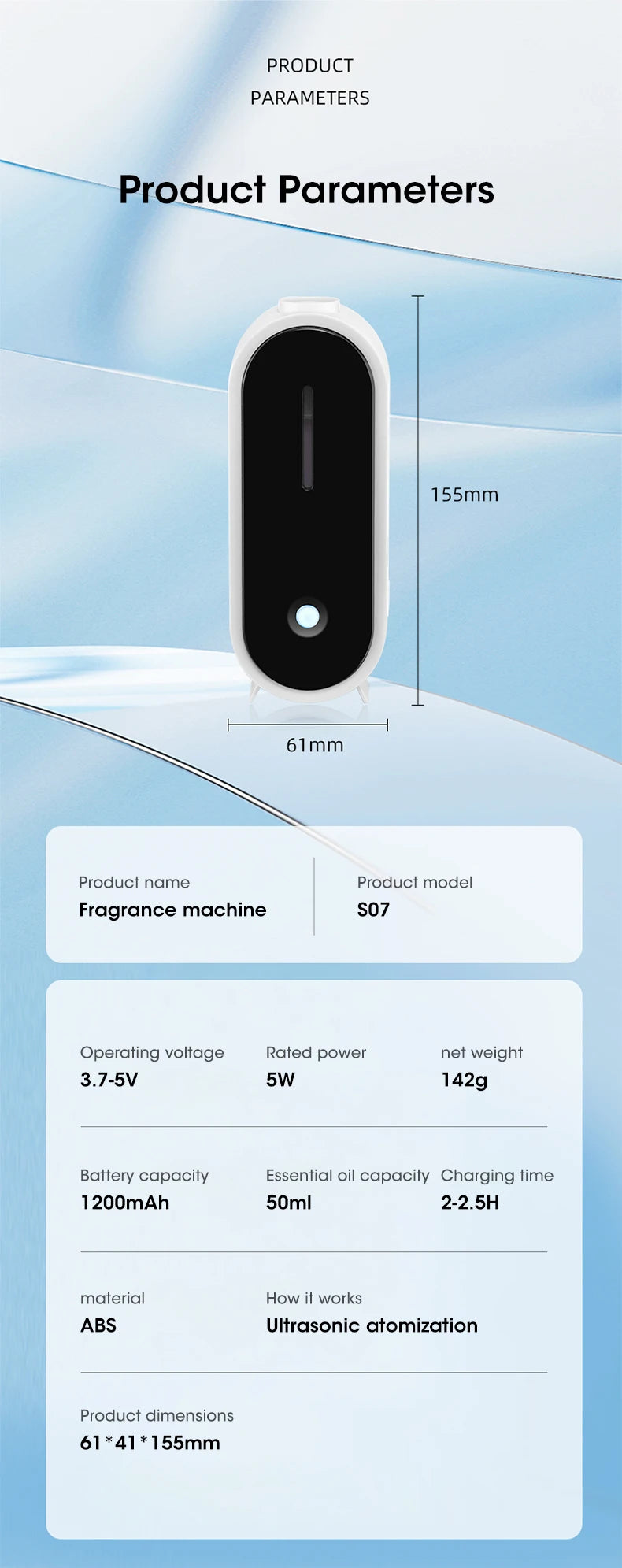 Portable Ultrasonic Diffuser Aromatherapy Machine Desktop Wall USB Smart Air Purifier Car Air Freshener Home Bathroom