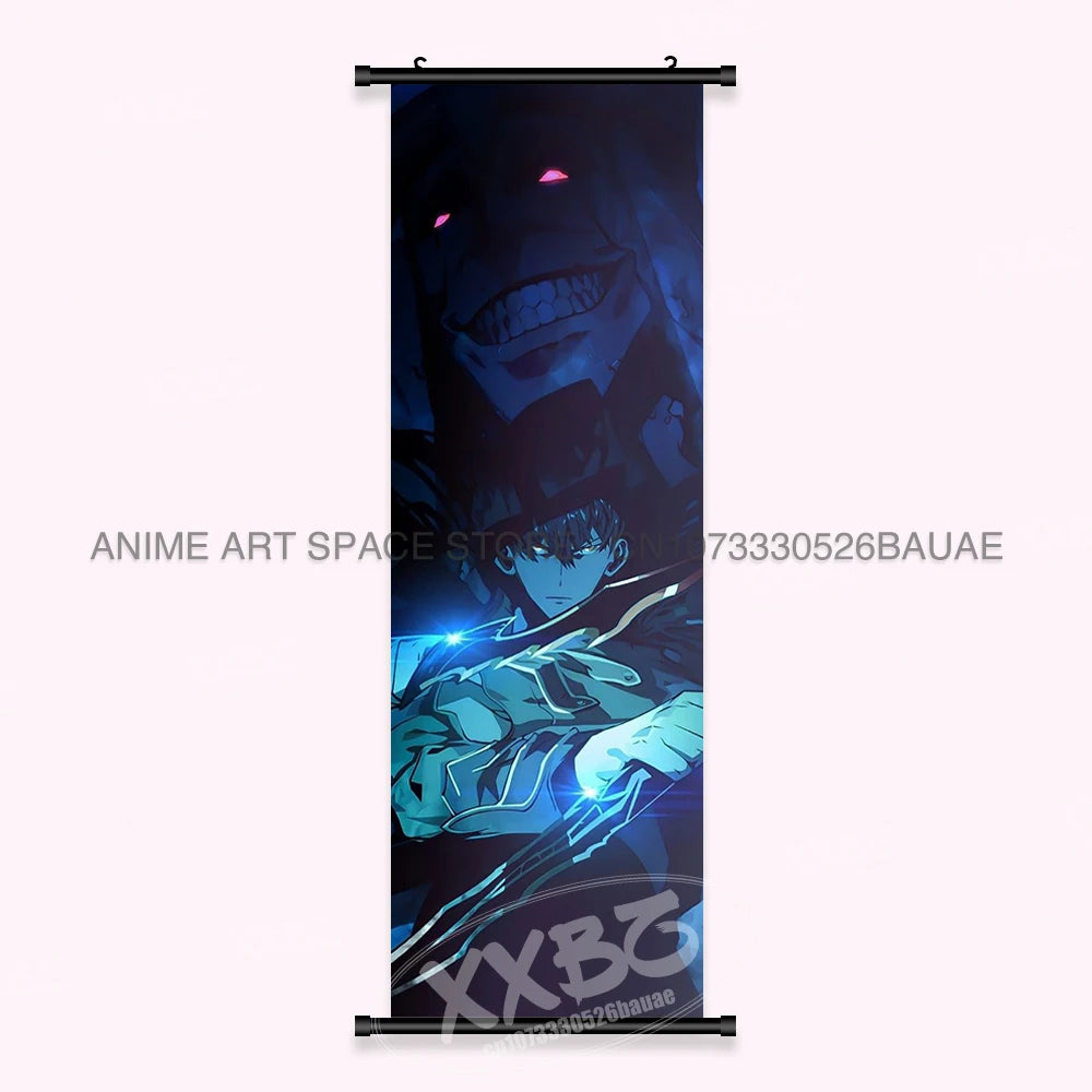 Hot Anime Solo Leveling Wall Artwork Canvas Scrolls Pictures Hanging Painting Print Poster Seong Jin Woo Home Decoration Mural