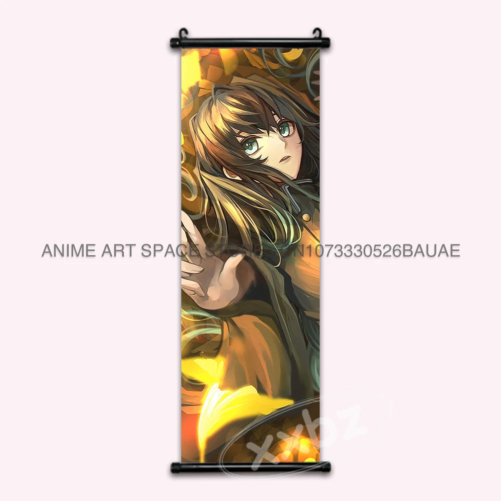Demon Slayer Hanging Painting Anime Poster Wall Art Gift Kamado Tanjirou Canvas Scroll Picture Print Home Decor Kawaii Kids Room