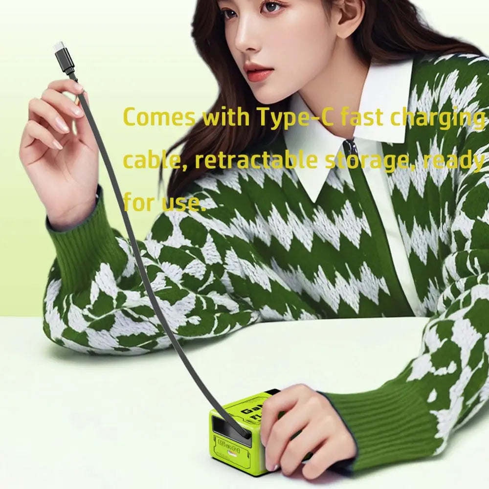 Hot 52W GaN Charger Retractable Type C Cable Phone Charger Fast With 2 USB Ports Laptops Charger for Phone, Laptops