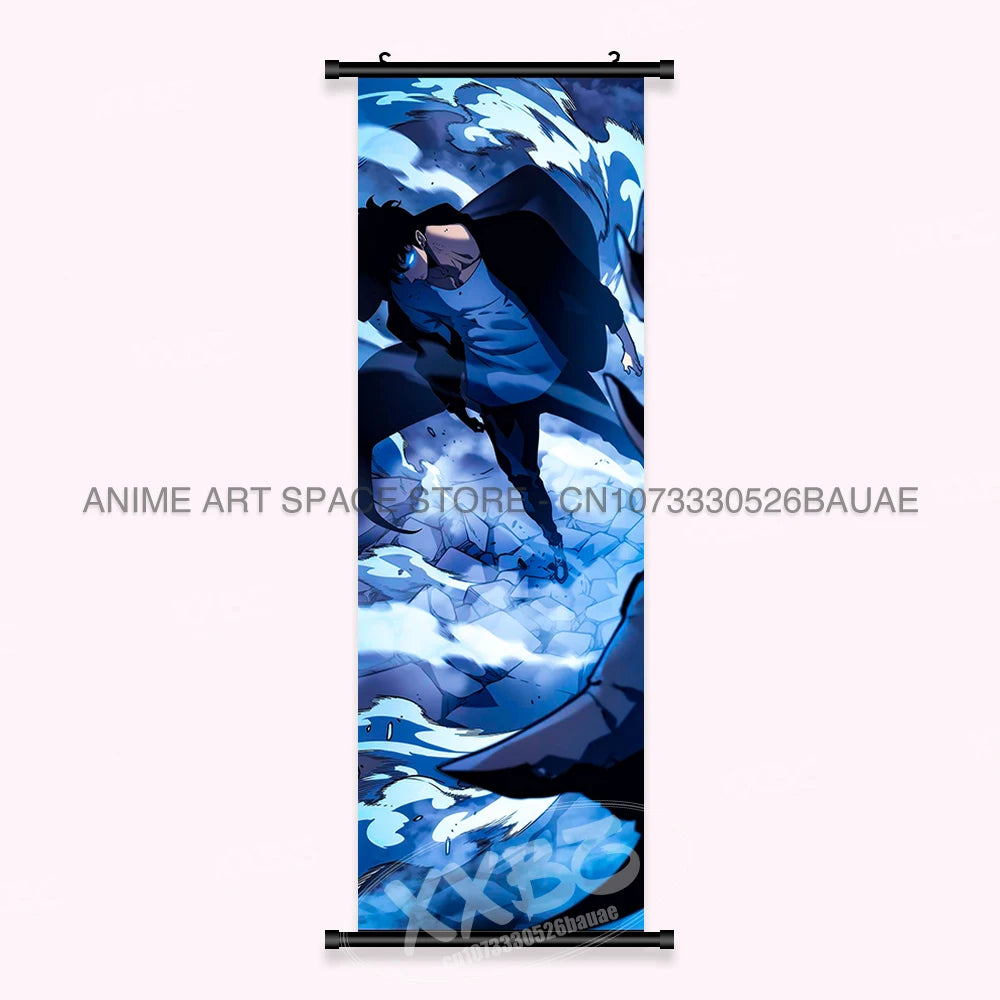 Hot Anime Solo Leveling Wall Artwork Canvas Scrolls Pictures Hanging Painting Print Poster Seong Jin Woo Home Decoration Mural