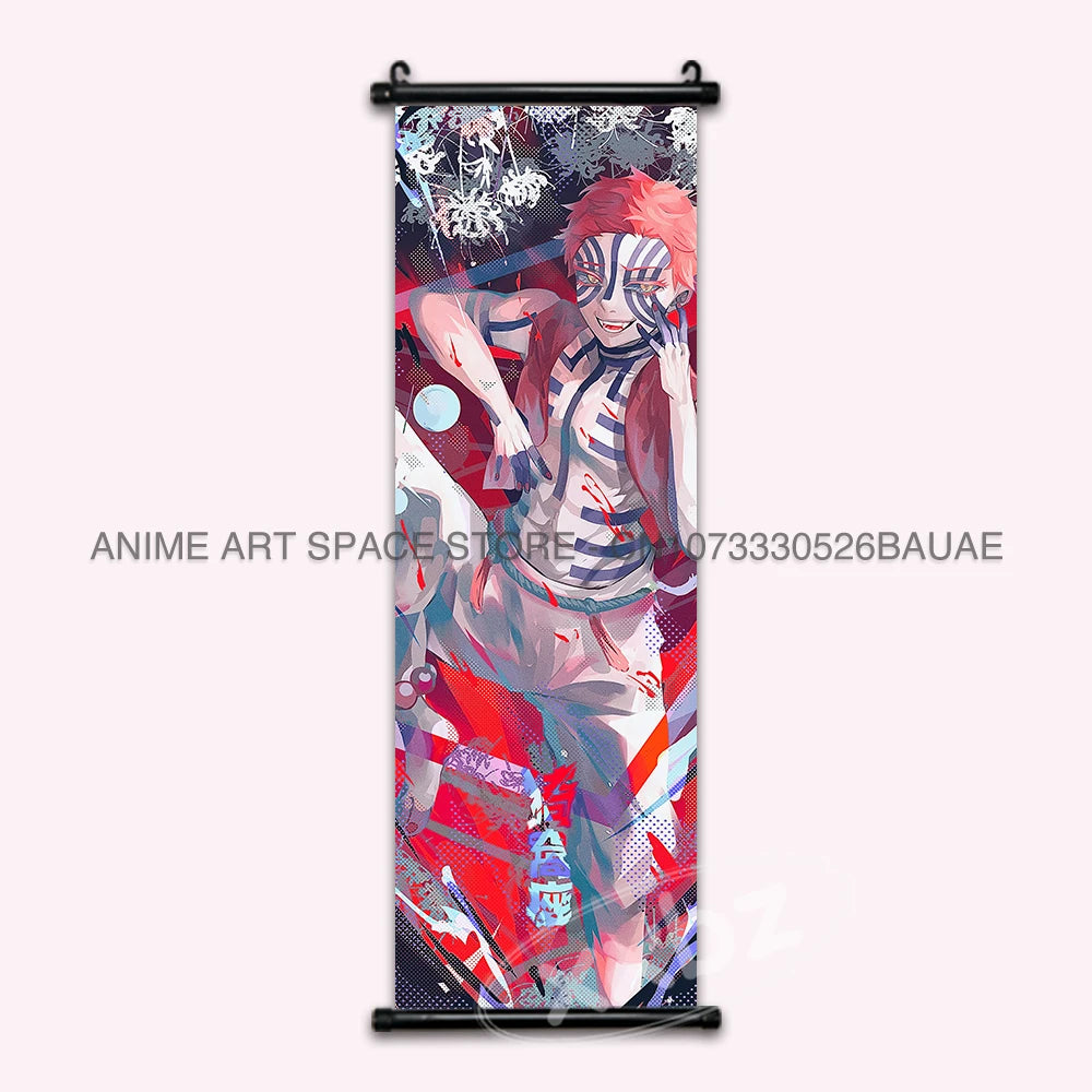 Demon Slayer Hanging Painting Anime Poster Wall Art Gift Kamado Tanjirou Canvas Scroll Picture Print Home Decor Kawaii Kids Room