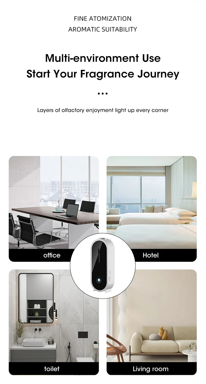 Portable Ultrasonic Diffuser Aromatherapy Machine Desktop Wall USB Smart Air Purifier Car Air Freshener Home Bathroom