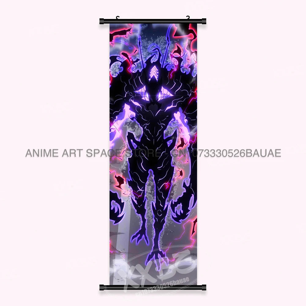 Hot Anime Solo Leveling Wall Artwork Canvas Scrolls Pictures Hanging Painting Print Poster Seong Jin Woo Home Decoration Mural