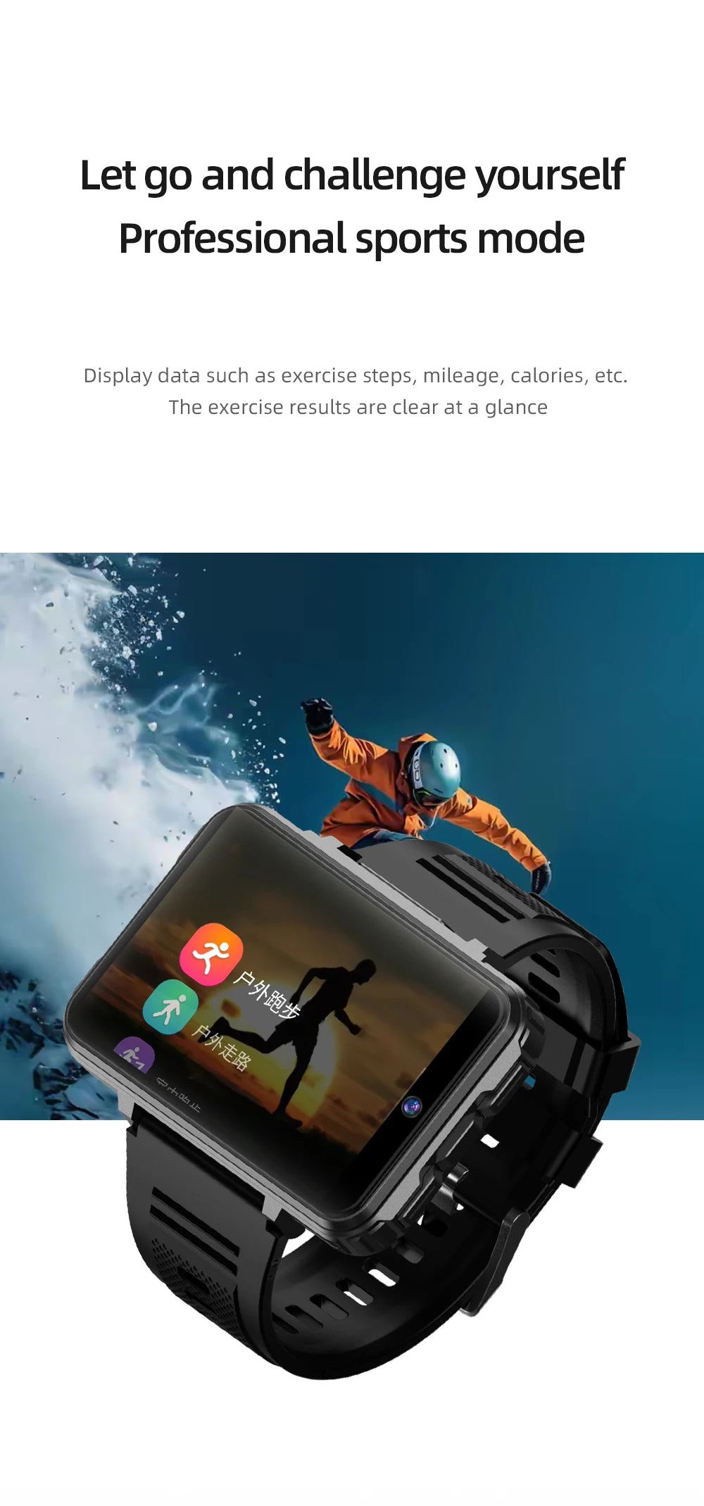 VP999 Ultra Large Screen Smart Watch 4G Dual Camera 64GB Face Recognition Unlock 1400mAh Maps 2.4 inch Touch Screen Smartwatch