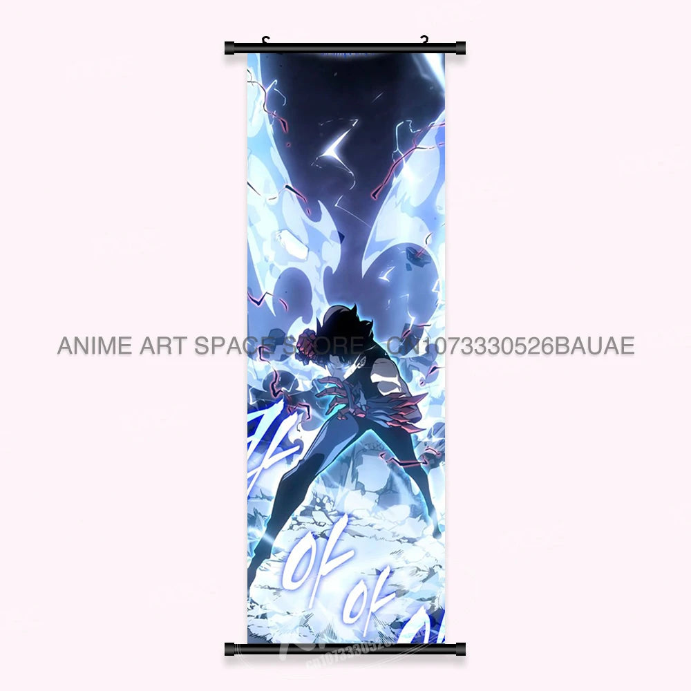 Hot Anime Solo Leveling Wall Artwork Canvas Scrolls Pictures Hanging Painting Print Poster Seong Jin Woo Home Decoration Mural