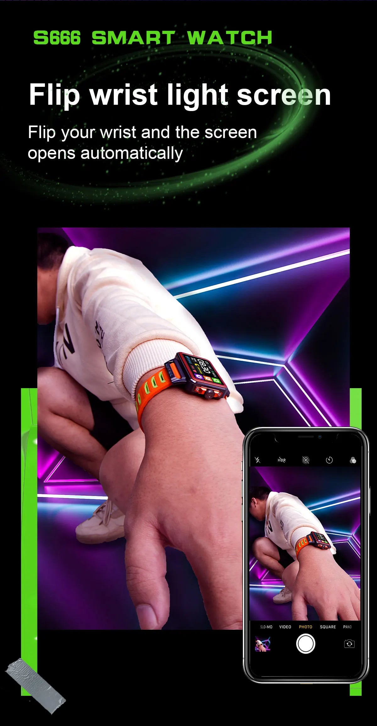 Smart Watch for Men Women S666 Heart Rate Monitor Waterproof Bracelet Sport Smartwatch for IOS Android Xiaomi Phone