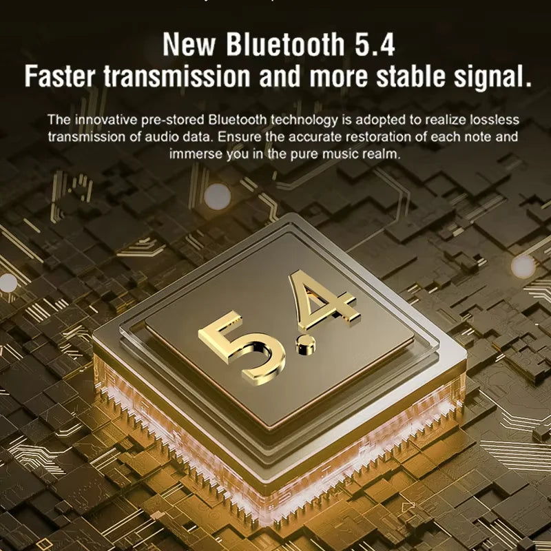 V11 Touch Screen Headphones ANC Bluetooth5.4 Noise Cancelling Earphones HiFi Stereo Wireless In-Ear ENC Earbuds With Mic