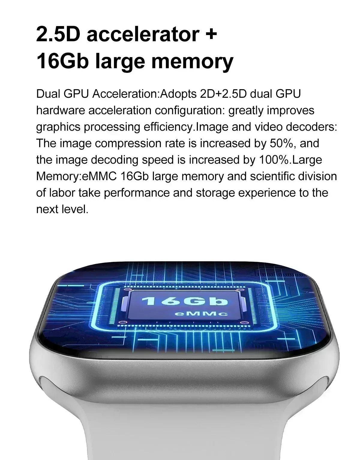 Smart Watch 4G Music Video Bluetooth Call Waterproof for Android iOS with TWS Earphones 1.96' AMOLED HD Touch Screen