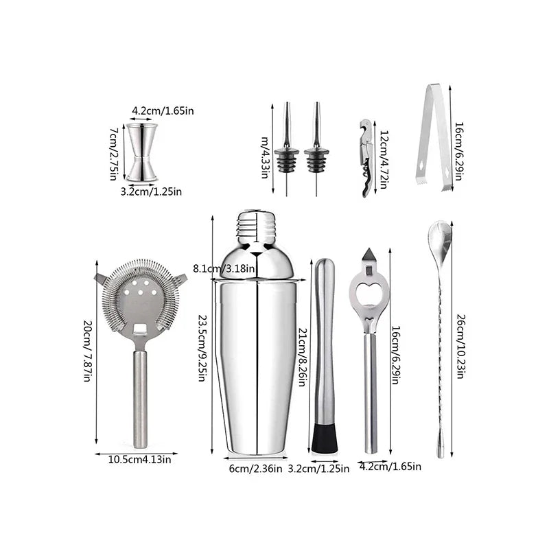 Cocktail Shaker Set Stainless Steel Bartender Kit Cocktail Mixer Wine Martini Boston Shaker Party Bar Tools