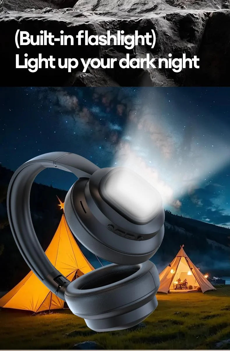 AI LCD Touch Screen Shock Bass Headsets HIFI Sound Wireless Bluetooth Headphones ANC Noise Reduction Gamer Earphones With HD Mic