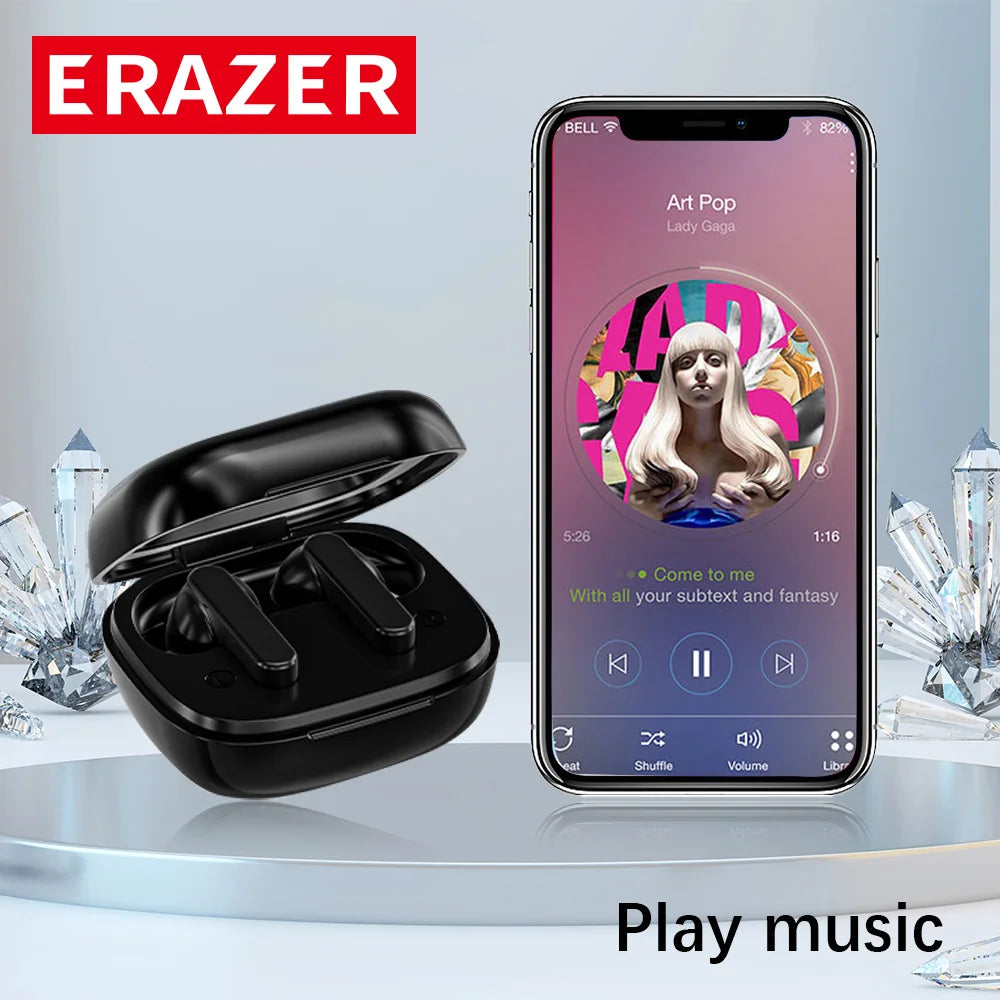 ERAZER LCD Touch Screen Bluetooth Earbuds Earphone ANC noise cancelling wireless Headphone waterproof earbuds HD stereo Headset