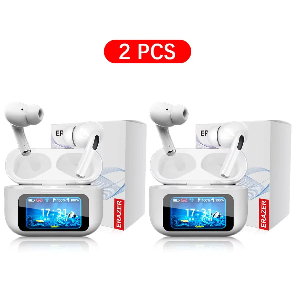 ERAZER LCD Touch Screen Bluetooth Earbuds Earphone ANC noise cancelling wireless Headphone waterproof earbuds HD stereo Headset