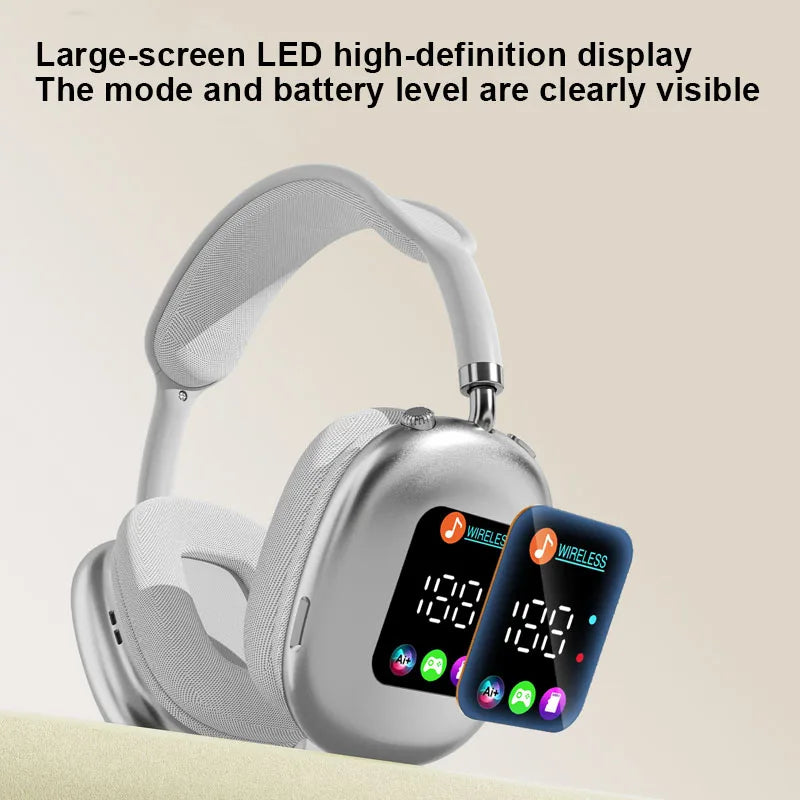 MAX600 Wireless Head-mounted Bluetooth Headset with Digital Display and Card Reader