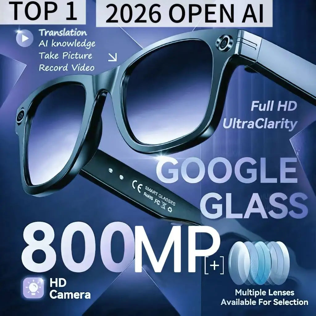 AI for Meta Smart Glasses 8MP Camera Video Recording 100+ Languages Translation Sunglasses Bluetooth Call Music Play