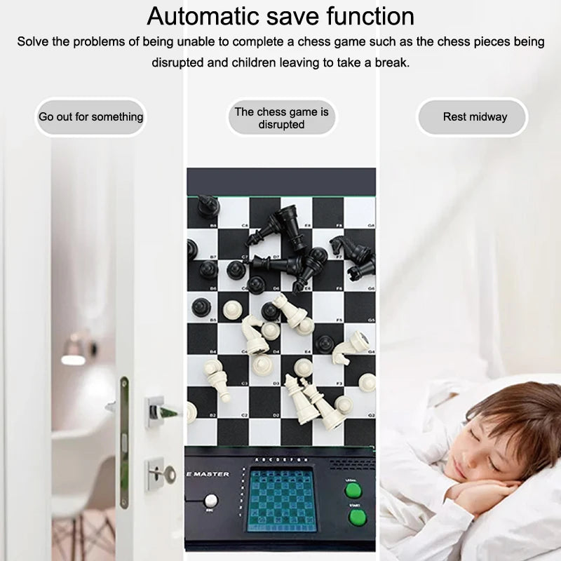 Electronic Chess Game Magnetic Chess Piece Sensory Board Screen Novice Learning Intelligent AI Against Single-player Chess