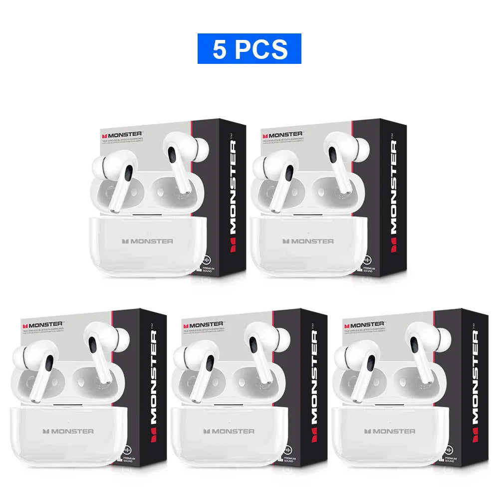 MONSTER Tws Wireless Bluetooth Earphones HD Stereo Sound Earbuds Headphones Charging Box LCD Touch Display Sports In-Ear Headset