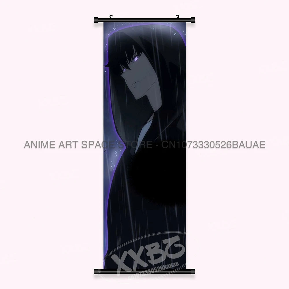 Hot Anime Solo Leveling Wall Artwork Canvas Scrolls Pictures Hanging Painting Print Poster Seong Jin Woo Home Decoration Mural