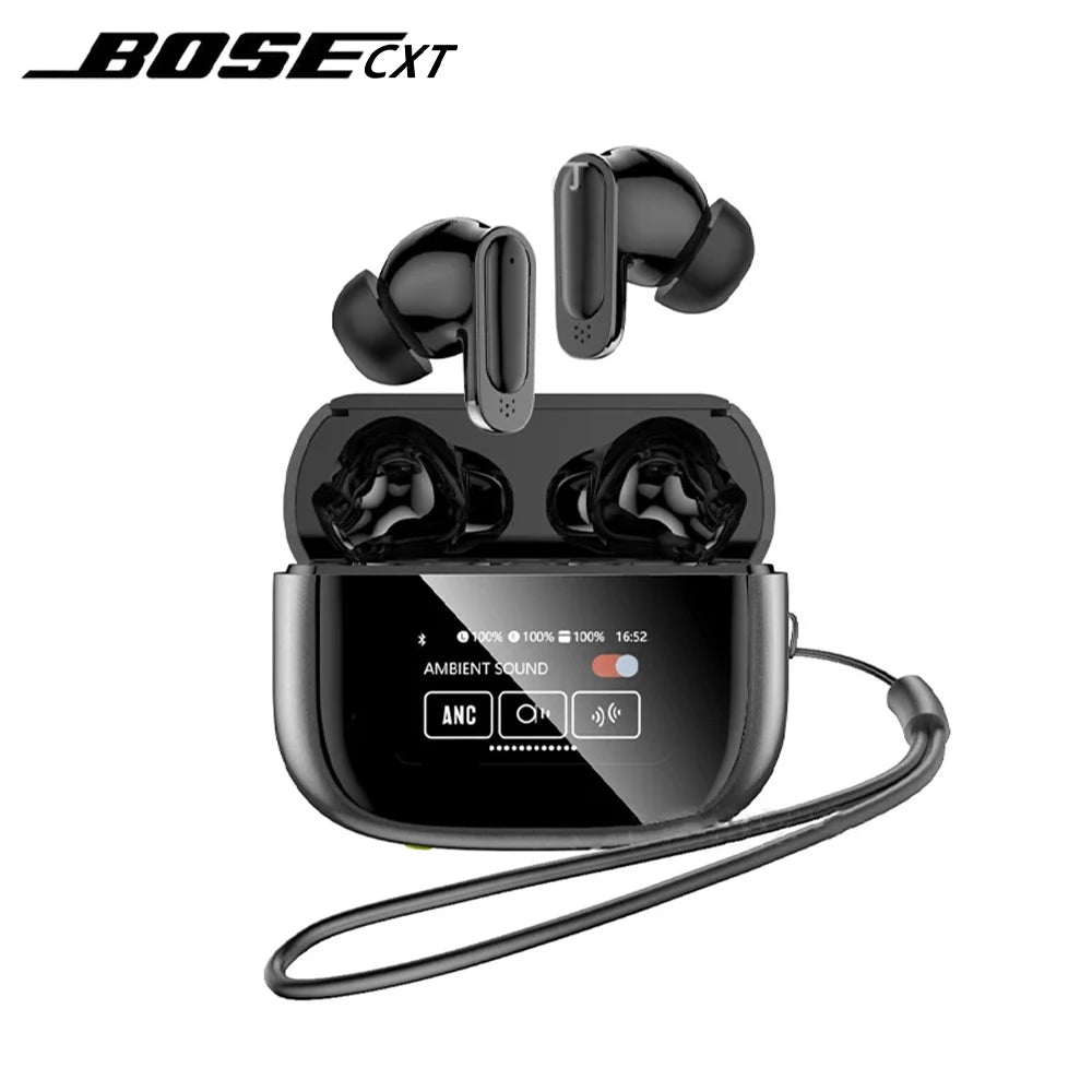 V11 Touch Screen Headphones ANC Bluetooth5.4 Noise Cancelling Earphones HiFi Stereo Wireless In-Ear ENC Earbuds With Mic