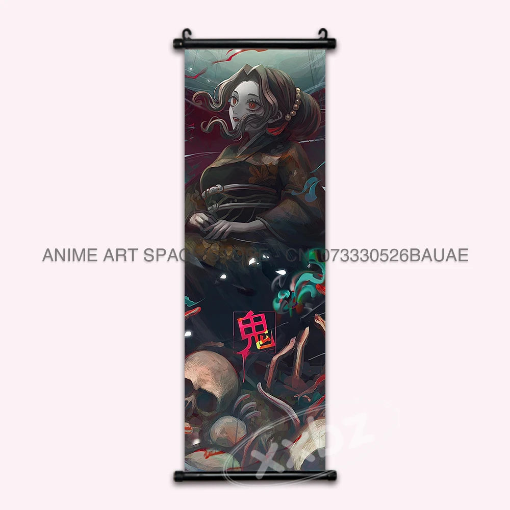 Demon Slayer Hanging Painting Anime Poster Wall Art Gift Kamado Tanjirou Canvas Scroll Picture Print Home Decor Kawaii Kids Room