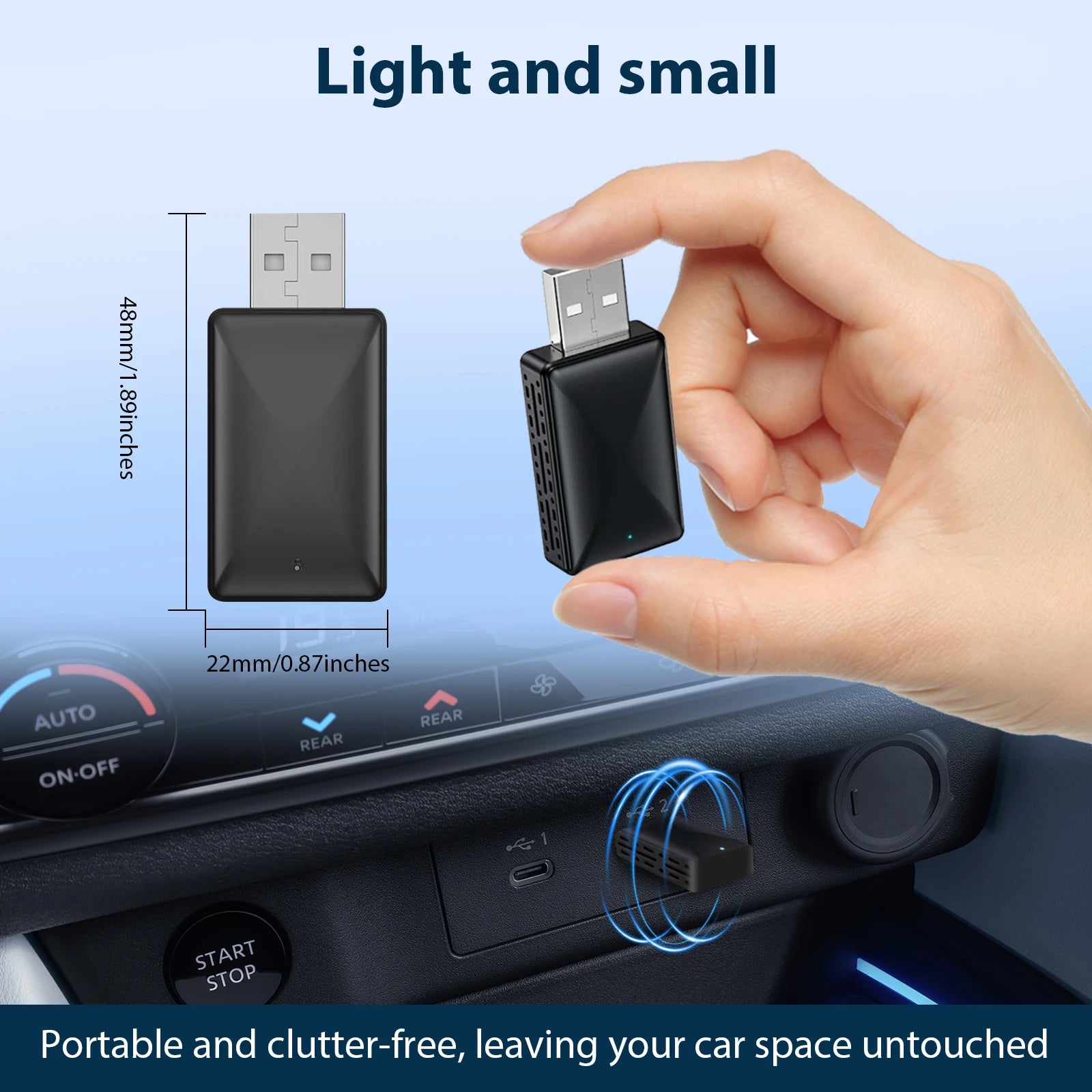 2 in 1 Wireless CarPlay Adapter for iPhone & Android Auto, Convert Wired to Wireless Carplay Adapter, Mini 2025 Upgrade
