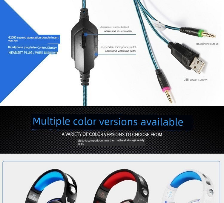 Mechanic Gaming Notebook for Computer Wired E-Sports Games Headphone Head-Mounted Special Noise Reduction with Microphone to Eat