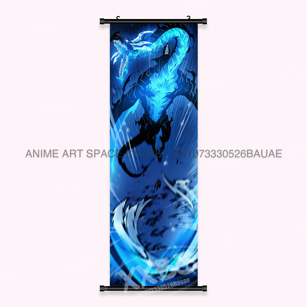 Hot Anime Solo Leveling Wall Artwork Canvas Scrolls Pictures Hanging Painting Print Poster Seong Jin Woo Home Decoration Mural