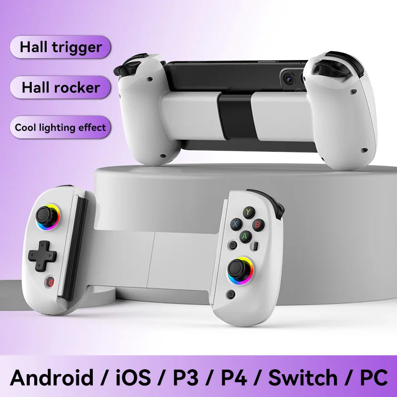 Mobile Gaming Controller for iPhone/Android/iPad/Tablet,Play Xbox Cloud,PS Remote PlayRGB Hall Joystick
