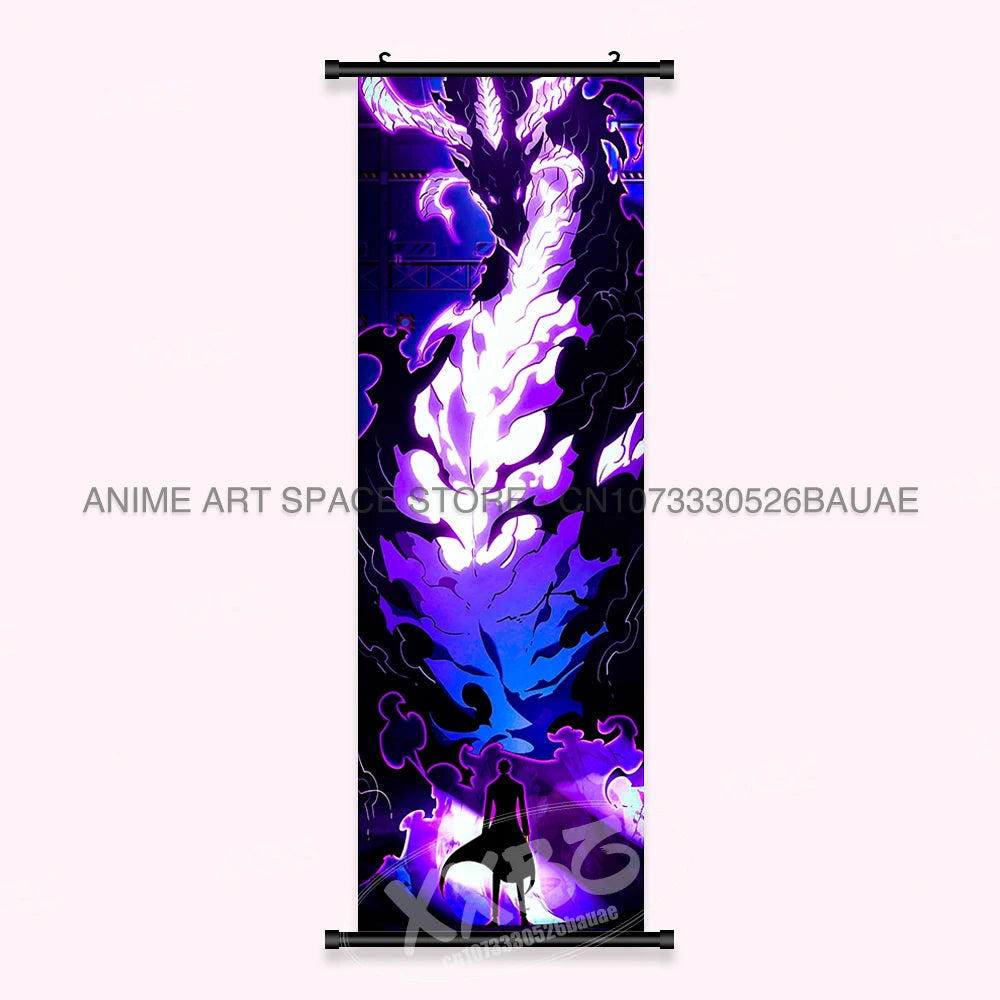 Hot Anime Solo Leveling Wall Artwork Canvas Scrolls Pictures Hanging Painting Print Poster Seong Jin Woo Home Decoration Mural