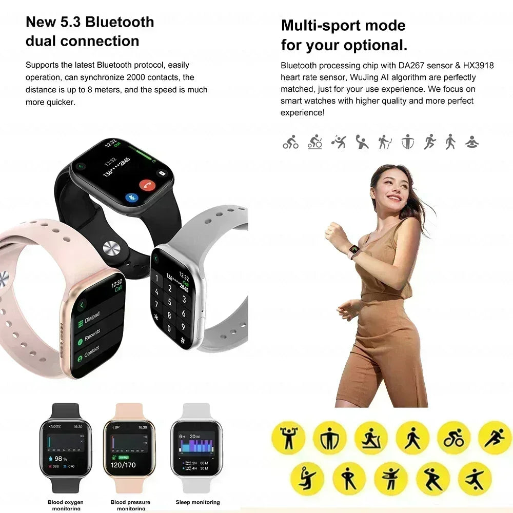 Smart Watch 4G Music Video Bluetooth Call Waterproof for Android iOS with TWS Earphones 1.96' AMOLED HD Touch Screen