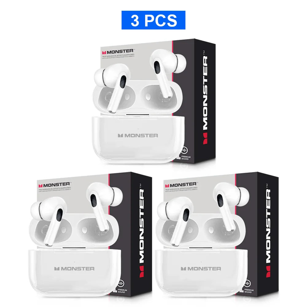 MONSTER Tws Wireless Bluetooth Earphones HD Stereo Sound Earbuds Headphones Charging Box LCD Touch Display Sports In-Ear Headset