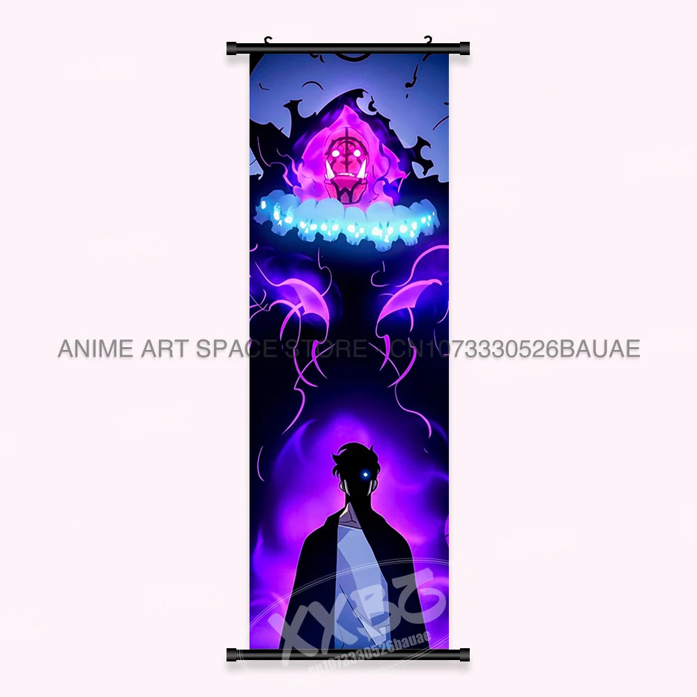 Hot Anime Solo Leveling Wall Artwork Canvas Scrolls Pictures Hanging Painting Print Poster Seong Jin Woo Home Decoration Mural