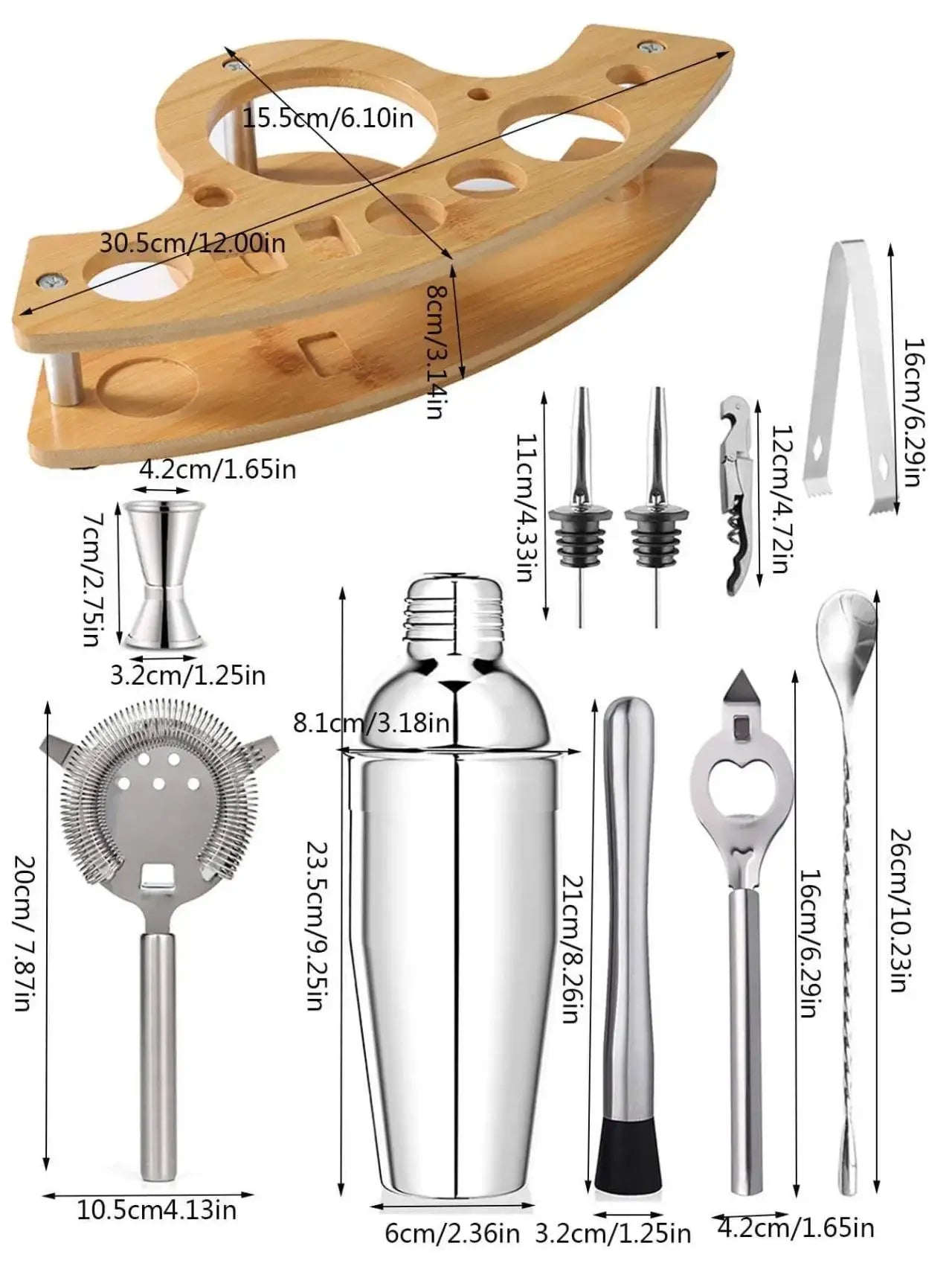 Cocktail Shaker Set Stainless Steel Bartender Kit Cocktail Mixer Wine Martini Boston Shaker Party Bar Tools