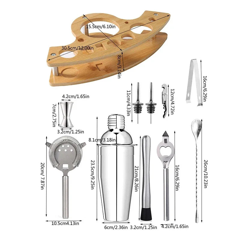 Cocktail Shaker Set Stainless Steel Bartender Kit Cocktail Mixer Wine Martini Boston Shaker Party Bar Tools
