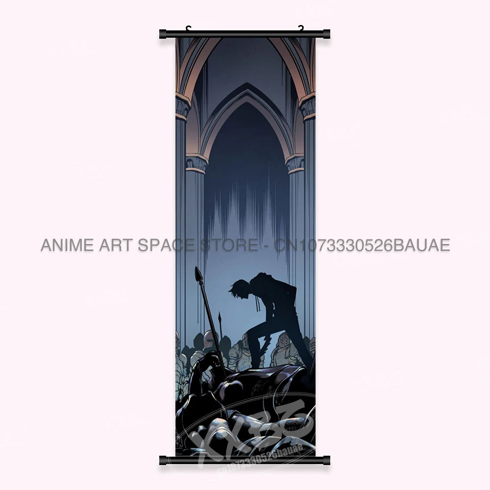 Hot Anime Solo Leveling Wall Artwork Canvas Scrolls Pictures Hanging Painting Print Poster Seong Jin Woo Home Decoration Mural