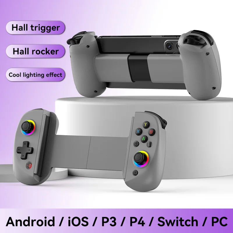 Mobile Gaming Controller for iPhone/Android/iPad/Tablet,Play Xbox Cloud,PS Remote PlayRGB Hall Joystick