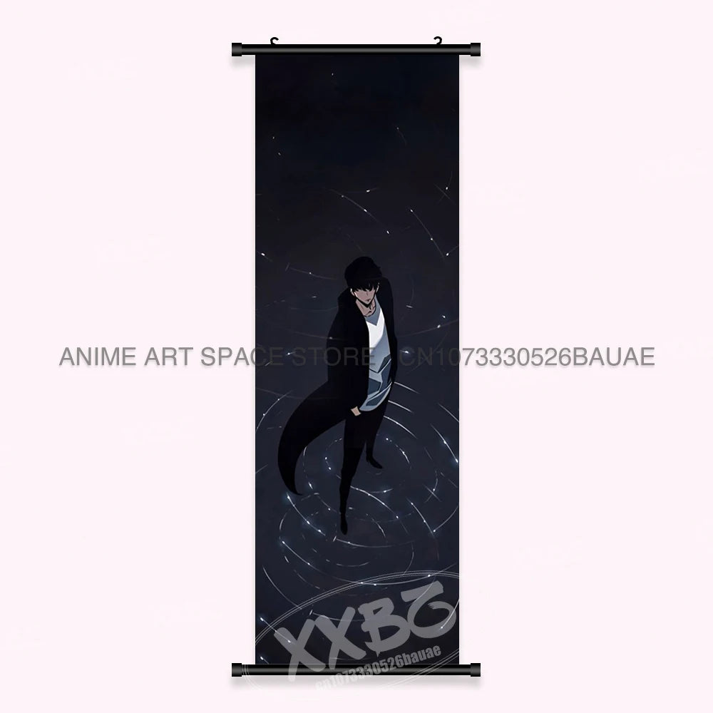 Hot Anime Solo Leveling Wall Artwork Canvas Scrolls Pictures Hanging Painting Print Poster Seong Jin Woo Home Decoration Mural