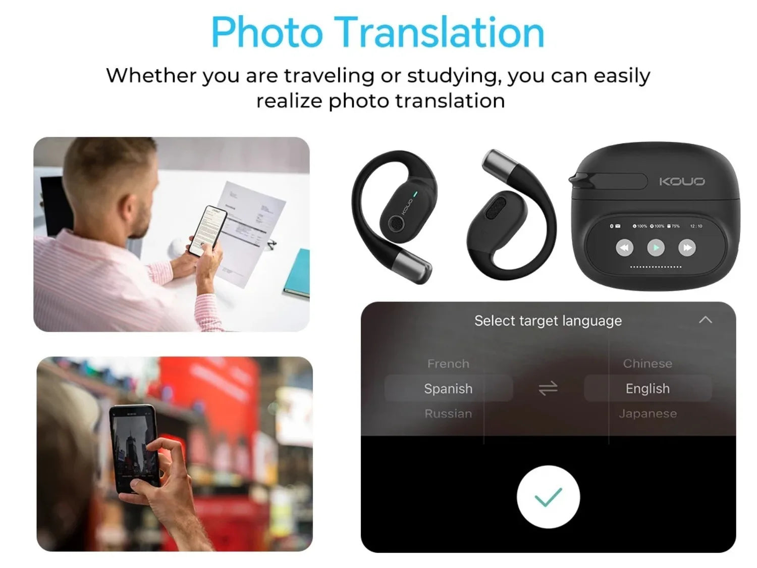 Lifetime Free Translation Earphones 164 Languages Instant Voice Real Time Translators Wireless Bluetooth Headphones HiFi Earbuds