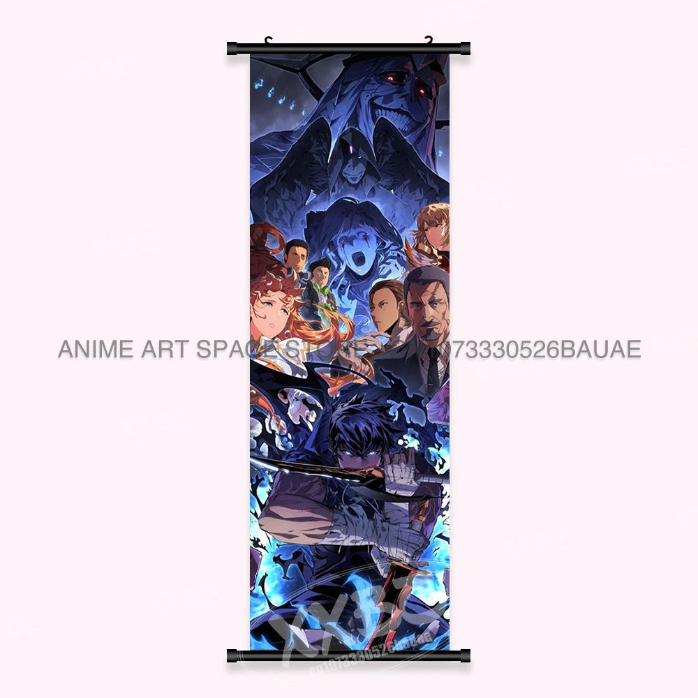 Hot Anime Solo Leveling Wall Artwork Canvas Scrolls Pictures Hanging Painting Print Poster Seong Jin Woo Home Decoration Mural